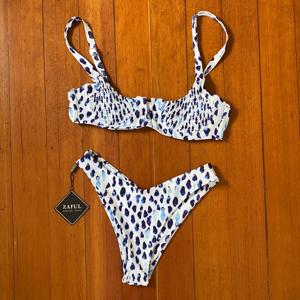 Blue dot bikini